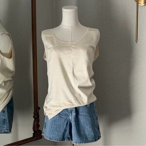 Akris Mulberry Silk Stretch Shell Top XL 14/16 Quiet Luxury Minimalist